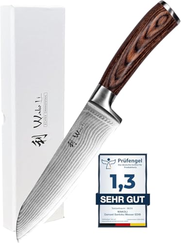 Wakoli Edib Damastmesser Santoku Messer I scharfe 17 cm...