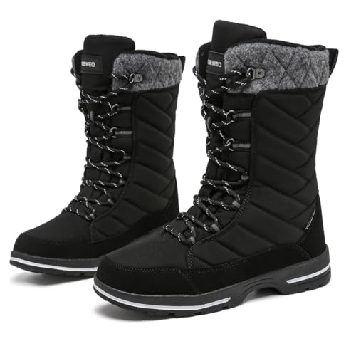 Geweo Winterstiefel Damen Wasserdicht Schneestiefel Warm...