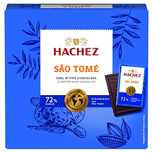 Hachez Ursprungstäfelchenbox Sao Tomé, 4er Pack (4 x 165...