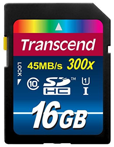 Transcend TS16GSDU1 Class 10 Premium SDHC 16GB Speicherkarte...